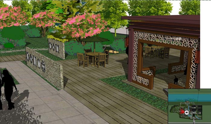 中式茶館設計，推崇淡泊、平和