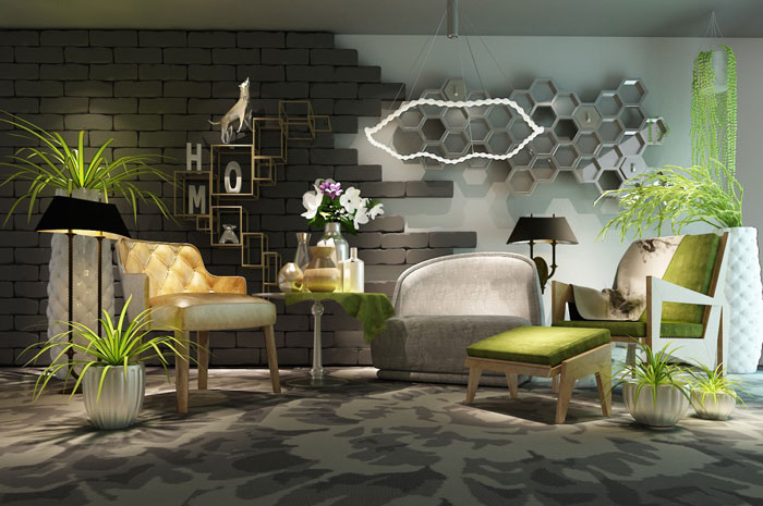 室內空間材質效果圖