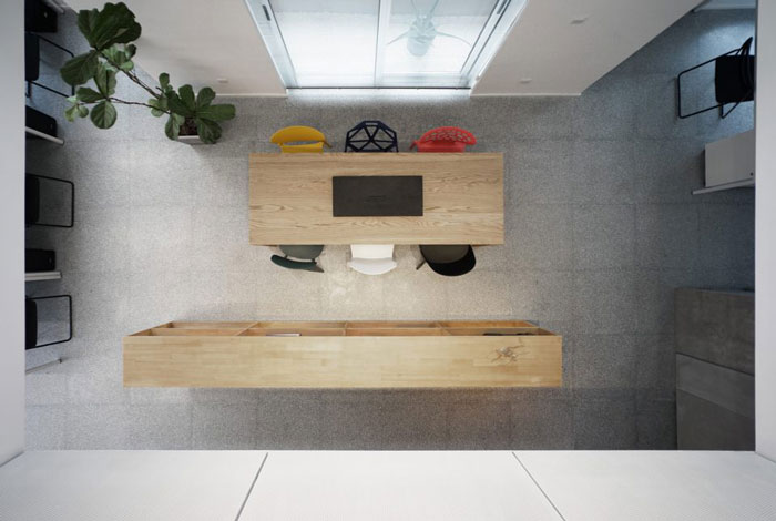 復式辦公室裝修設計入口頂視圖