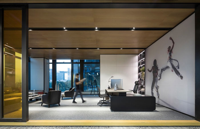 互聯網企業總經理辦公室裝修設計效果圖