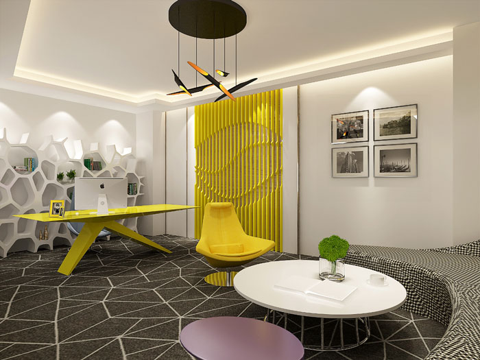 時尚創意總經理辦公室裝修設計效果圖