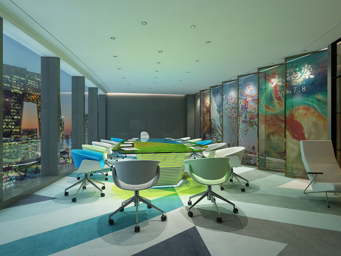 集團辦公室會議室裝修設計效果圖