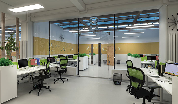 創客空間辦公室辦公區裝修設計效果圖