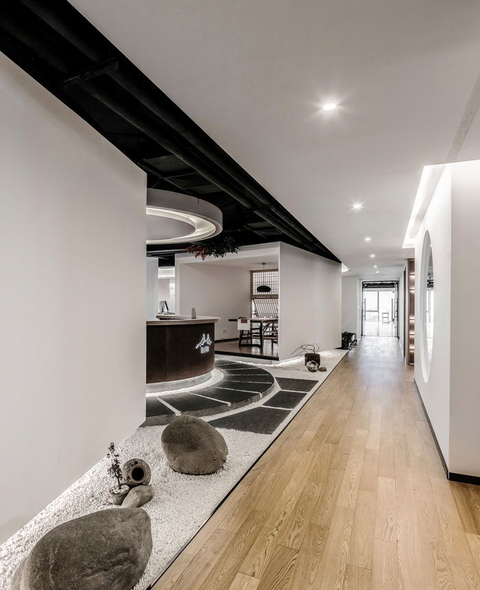 禪意辦公會所進門區裝修效果圖