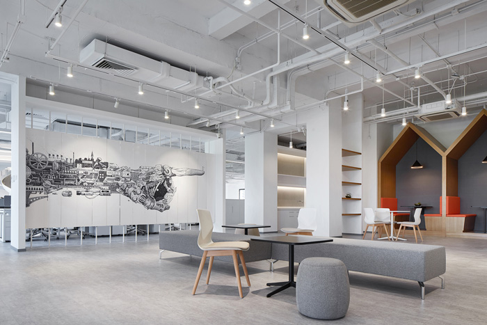 科技辦公樓共享開放區裝修設計效果圖