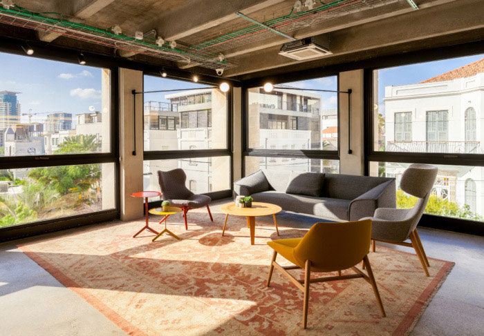 綠色辦公室交流區裝修效果圖