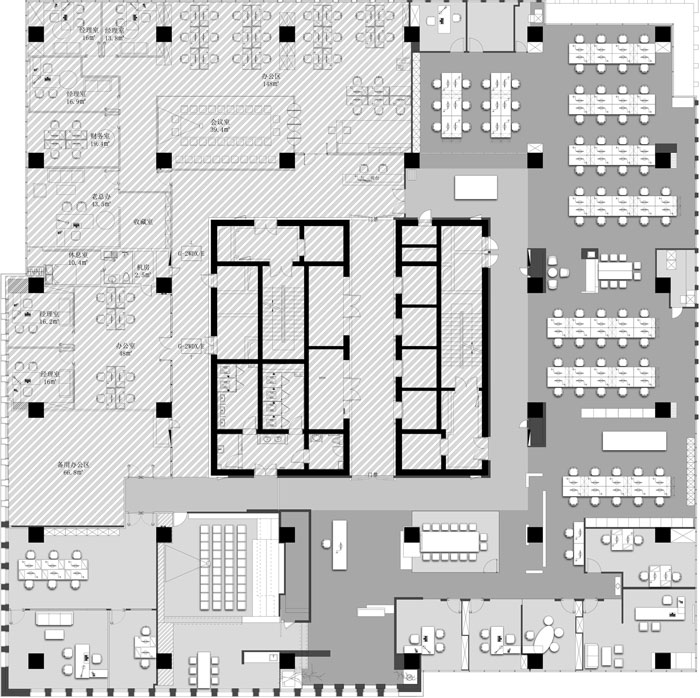 機構辦公室裝修設計平面圖