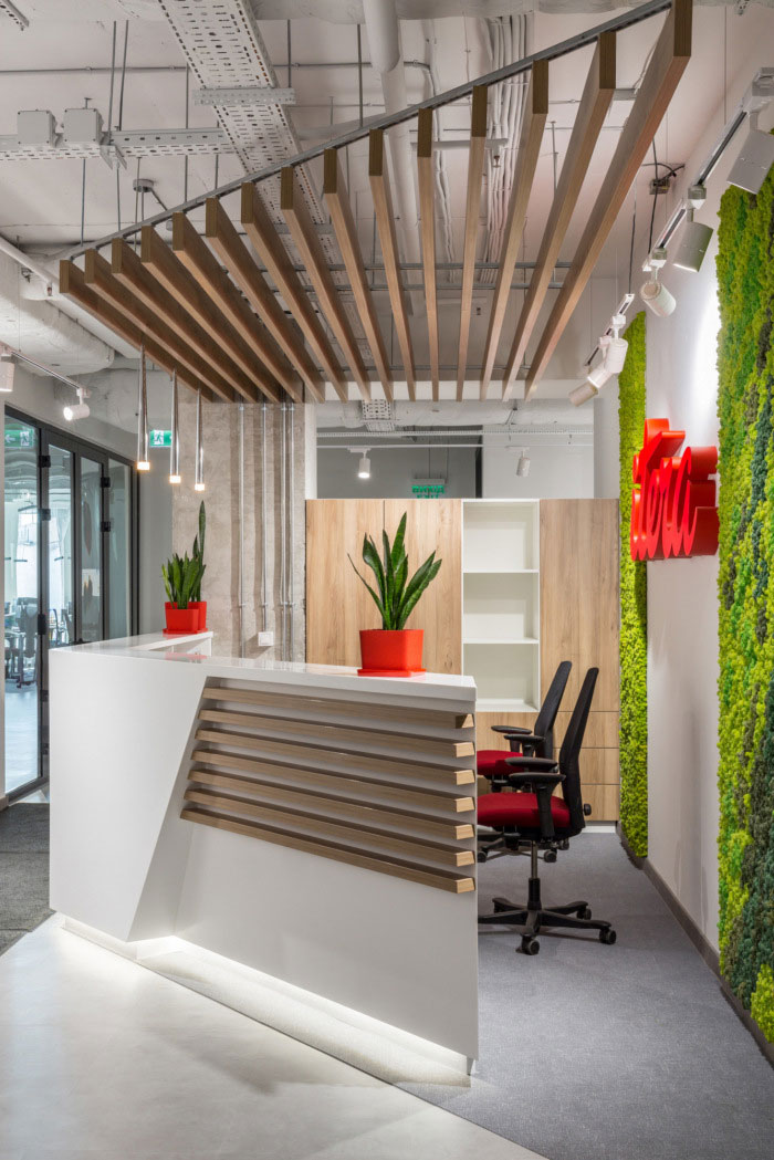 納維亞風(fēng)格辦公室前臺(tái)裝修設(shè)計(jì)效果圖