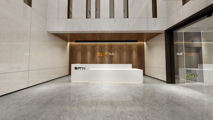 杭州智能廠房辦公樓前臺裝修設計效果圖