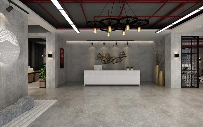 工業(yè)風(fēng)辦公室前臺設(shè)計(jì)效果圖